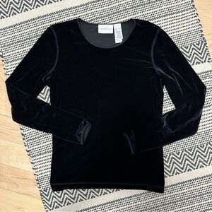 Liz Claiborne Black Velvet Long Sleeve Top